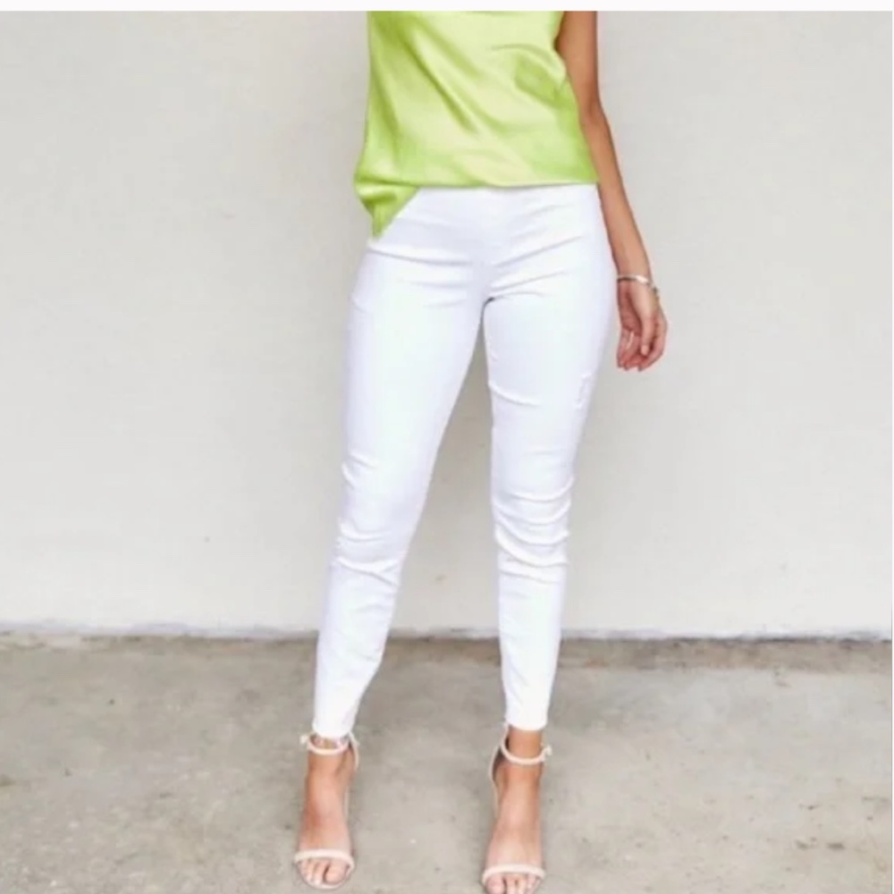 NWT SPANX Sz L White Distressed Skinny Jeans - Picture 2 of 2